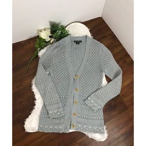 Eddie Bauer Ice blue button down sweater/cardigan
